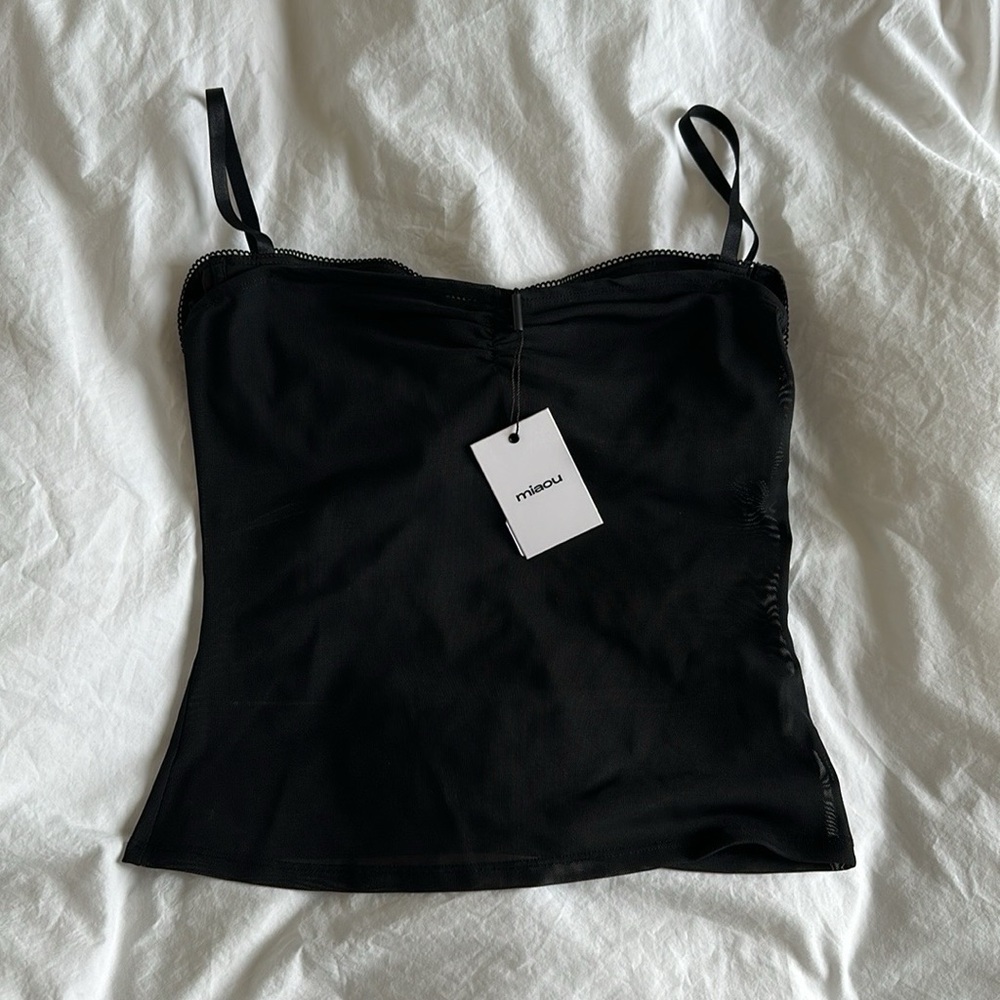 Miaou Black Fitted Bustier Camisole